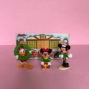 Vintage 1988 Disney Christmas Holiday 3” Figurines Applause NIB